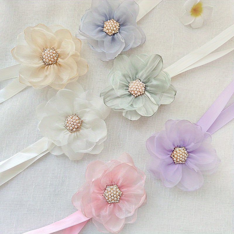 Cierre de cortina magnético con diseño de flor 3D, cinta de poliéster, decoración para el hogar