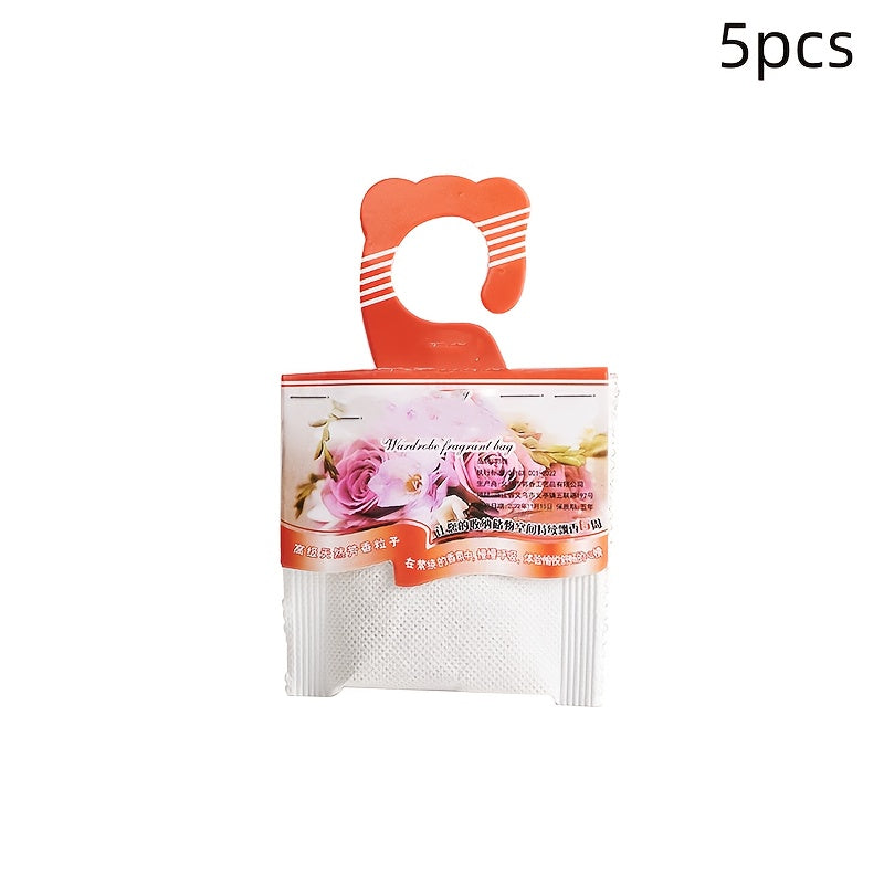 5 dona lavanda va osmanthus aromatizatsiya qilingan sachetlar, polyester aromatik sumkalar, shkaflar, avtomobillar, yotoqxonalar uchun