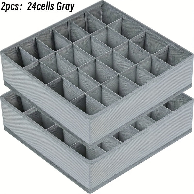 Foldable Storage Organizers with 24 Compartments for Socks Underwear and Ties