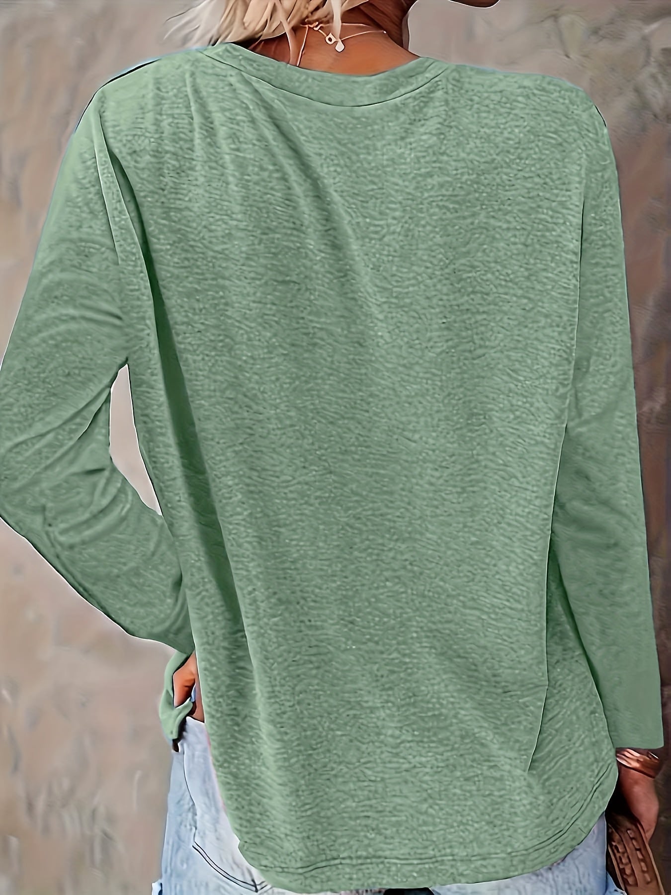 Women's Long Sleeve Round Neck Tops Set Cotton Casual Shirts for Spring Fall