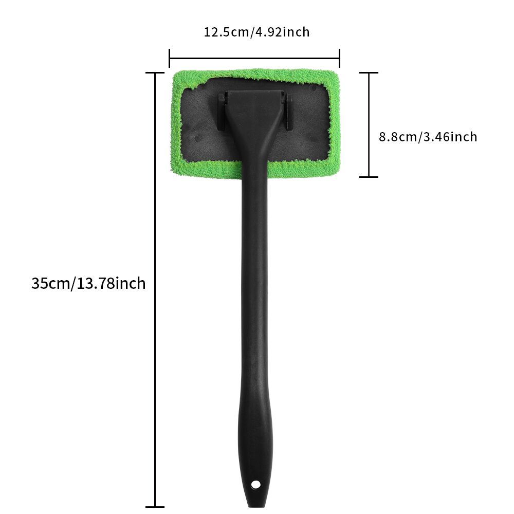 Mustahkam Polyester Uzun Qoʻltiqdagi Avtomobil Shisha Tozalagich, Yashil Mikrofiber Matolar bilan - Oson Ushtirish, Chiziksiz Deraza Tozalash Vositasi, Uy va Avtomobil Tozalash uchun Ideal