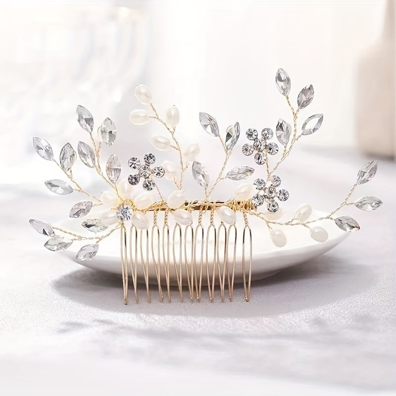 Elegant Crystal Hair Combs with Pearls for Weddings and Parties Stylish Bridal Hair Accessories