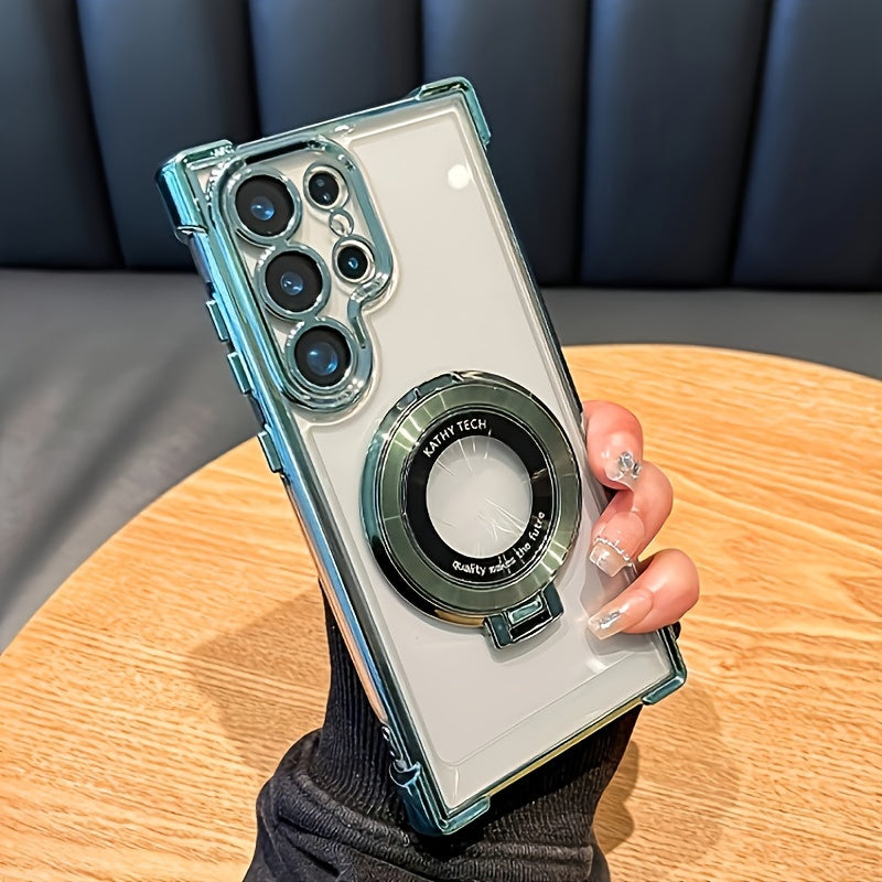 Чехол для телефона Samsung A55/A15/A25/A35/A54/A34/A53 5G Luxury Retro Magnetic - Ультратонкий, Электроплакированный Прозрачный, С Подставкой