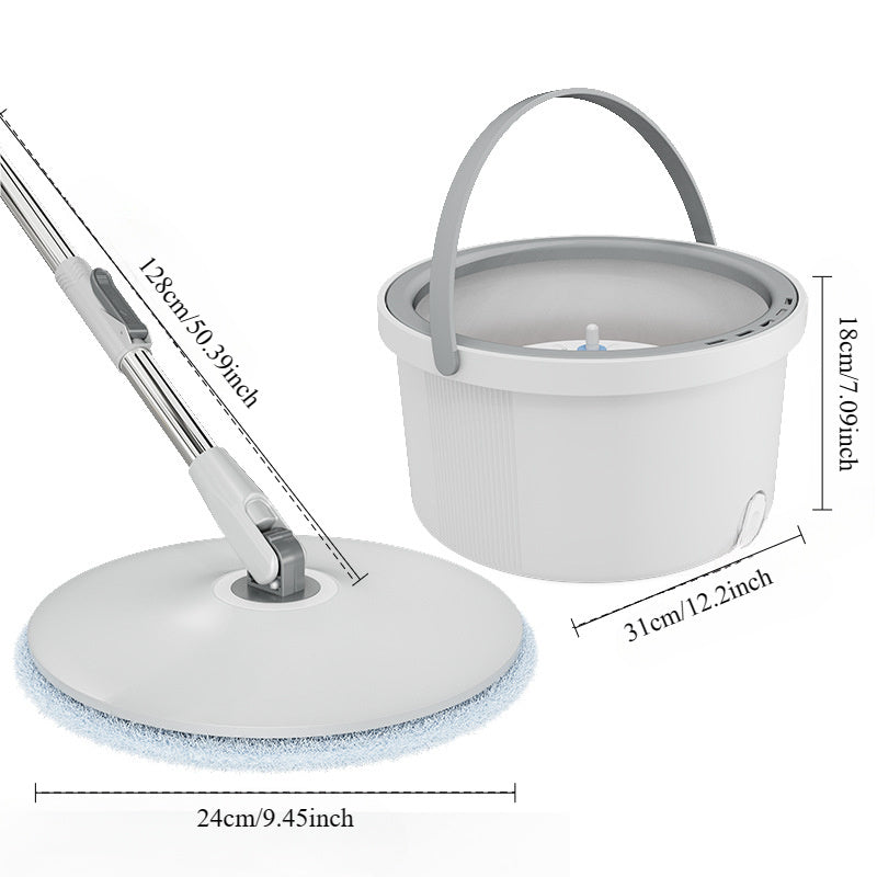 Rotating Mop Bucket with Hands-Free Water Separation for Flat Mops