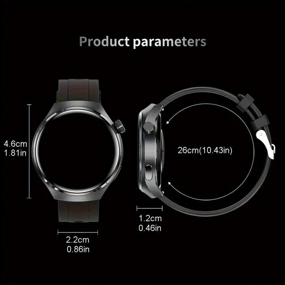 Men's Outdoor Sport Smart Watch with Wireless Call HD Touch Screen Multi-Sport Modes Step Calorie Counter Rechargeable Silicone Band