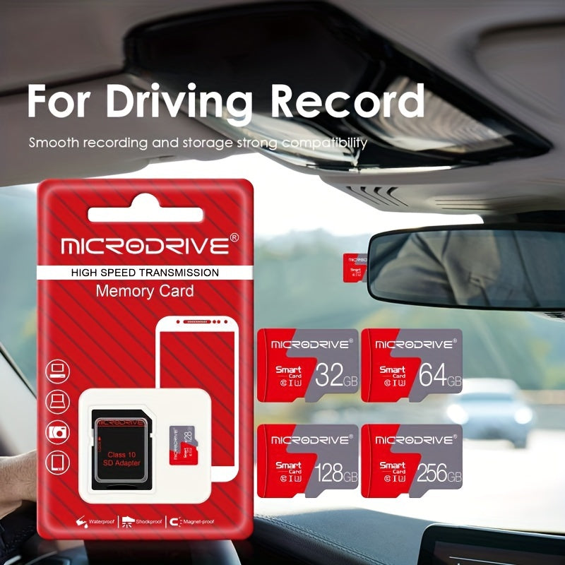 High Speed Class 10 MicroSD Card with SD Adapter 16GB to 256GB U3 for Smartphones Cameras DVRs