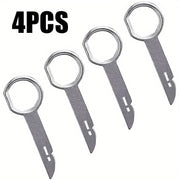 4Pcs Stainless Steel Car Radio Removal Tool Set Stereo Key Extractor Auto Repair