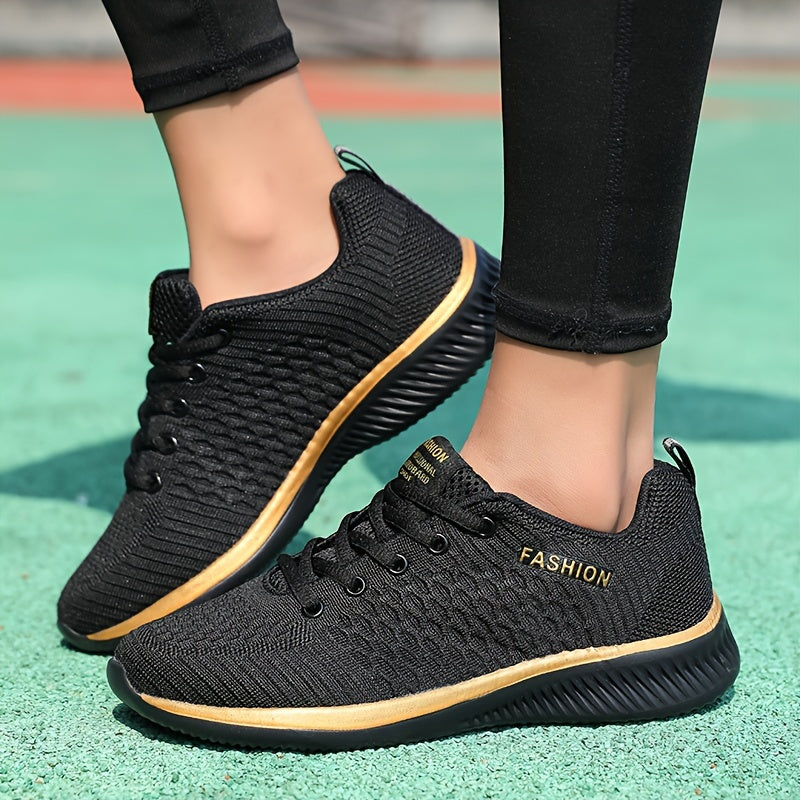 Women's Breathable Lace-Up Casual Sneakers with Soft Sole and Platform