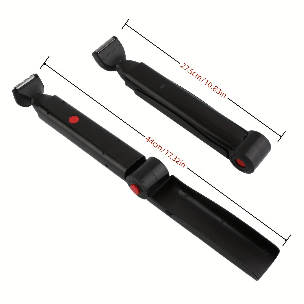 Men's Body Shaver with Adjustable Handle and Shock-Absorbing Heads