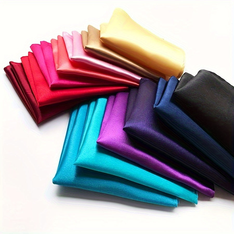 Set of 24 Multicolored Square Pocket Square Handkerchiefs for Men