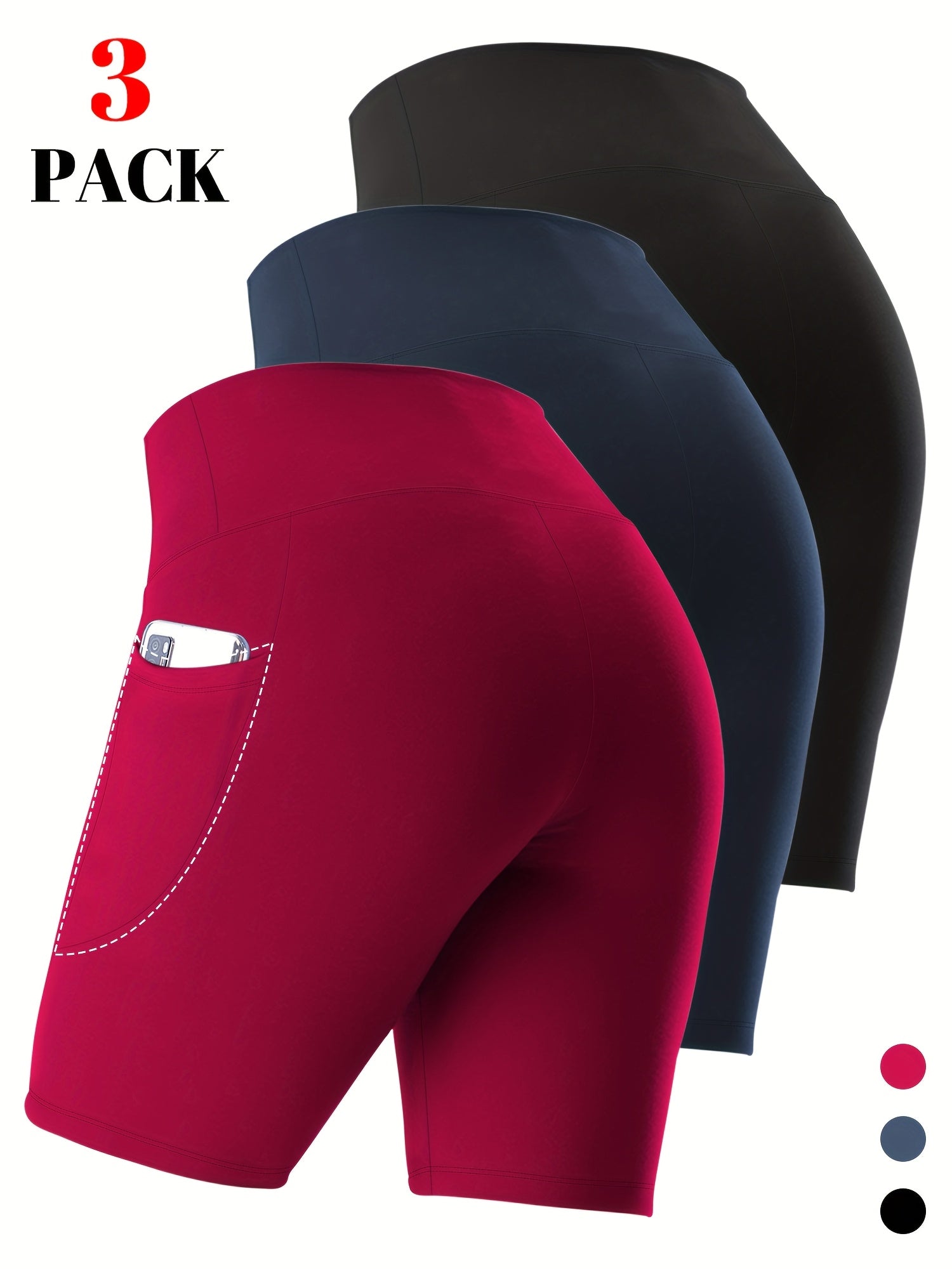 Conjunto de pantalones cortos cortos para mujer, transpirable, poliéster, talla grande, ropa deportiva de verano