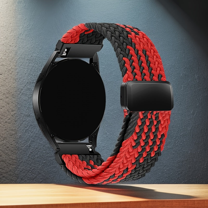 Polyamide Elastic Woven Smartwatch Band with Magnetic Clasp 18mm 20mm 22mm Compatible with Samsung Huawei Xiaomi