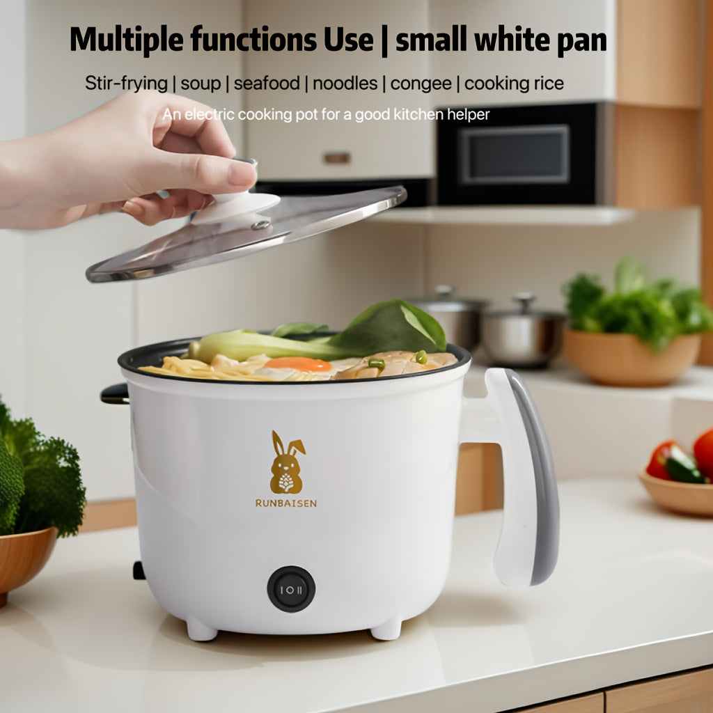 Compact 1.8L Electric Cooker with Dual Fire Power Adjustment for Pasta Noodles Steaks