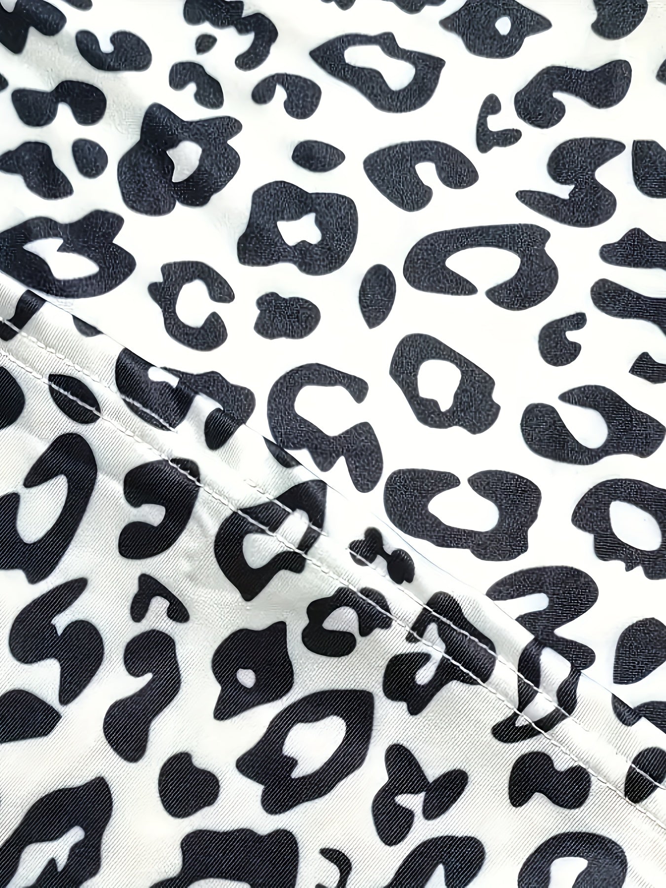 Women's Leopard Print Casual Pajama Set Large Size