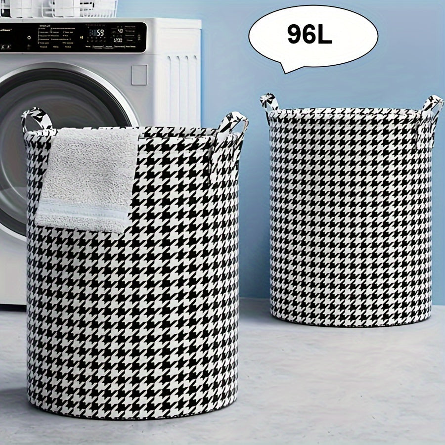 Gran cesto de ropa de tela con asas, 96L, cesta de almacenamiento plegable para juguetes y baño