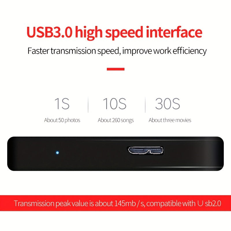 1TB Portable External Hard Drive USB 3.0 2.5 Inch for Storage Media Files