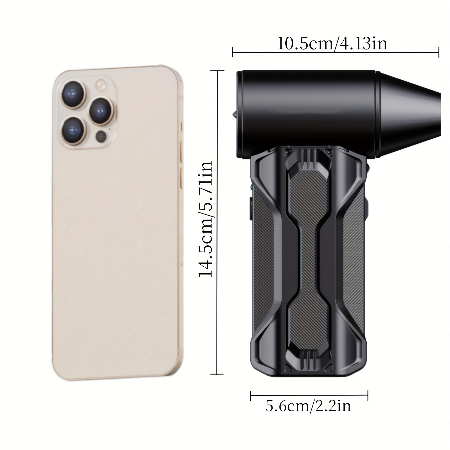 Mini USB Rechargeable Turbo Jet Fan for Computers Keyboards Cars Outdoor Black LED Display