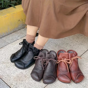 Botines de tobillo para mujer negro, marrón y burdeos de cuero de vaca, forro de felpa acogedora, casuales, planos, con slip-on