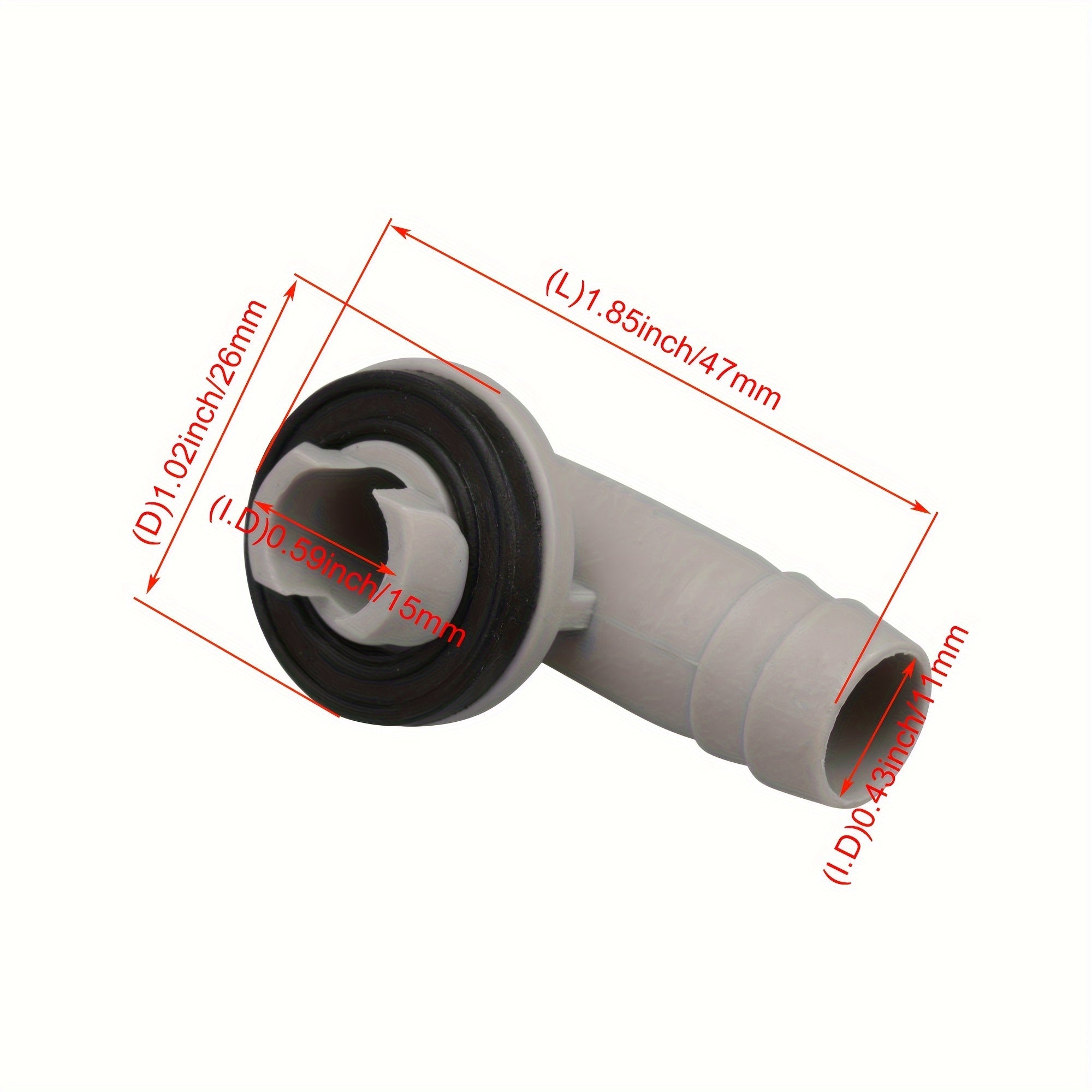 5pcs PVC Air Conditioner Drain Hose Connectors Leak-Proof Gray Black 15mm