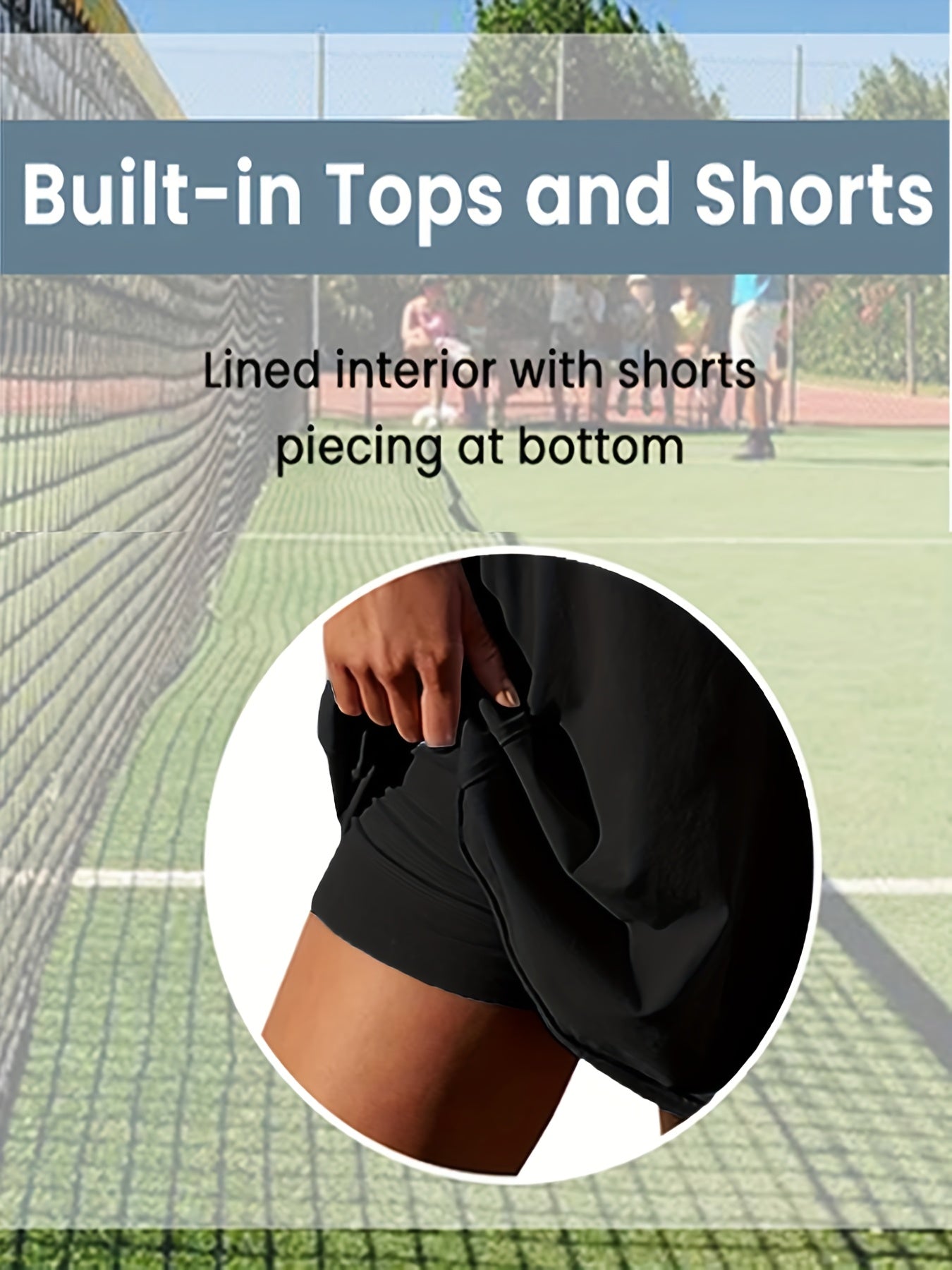 Women's Sleeveless V-Neck Mini Dress with Built-In Shorts, Stretchy, Pockets