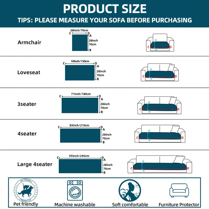 Bohemian Style Washable Pet-Friendly Non-Slip Sofa Cover for Living Room and Office