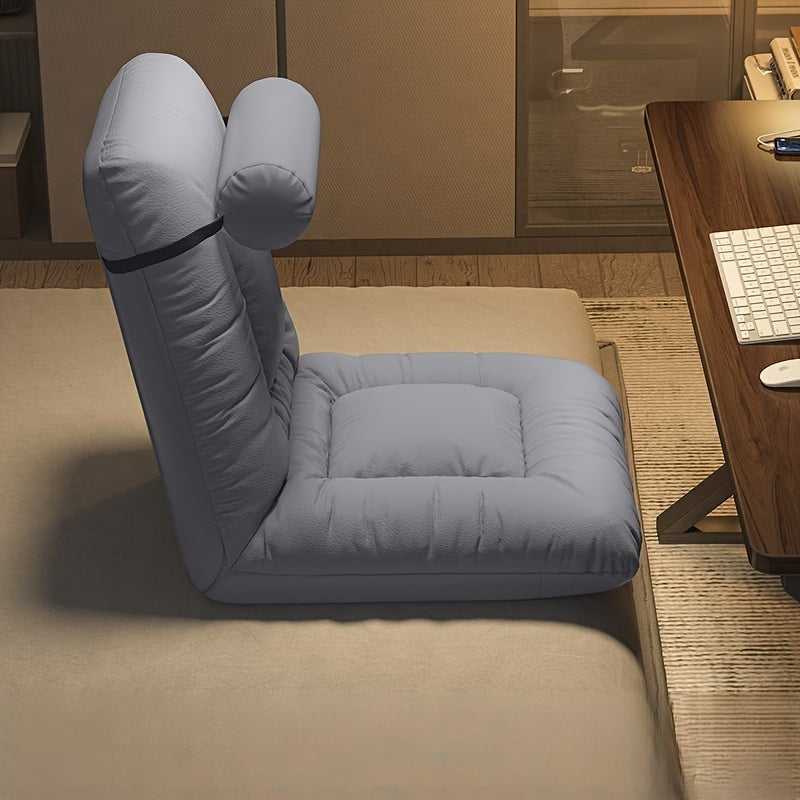 Foldable Lazy Sofa Chair for Bay Windows and Bedside Lounging in Tatami Style