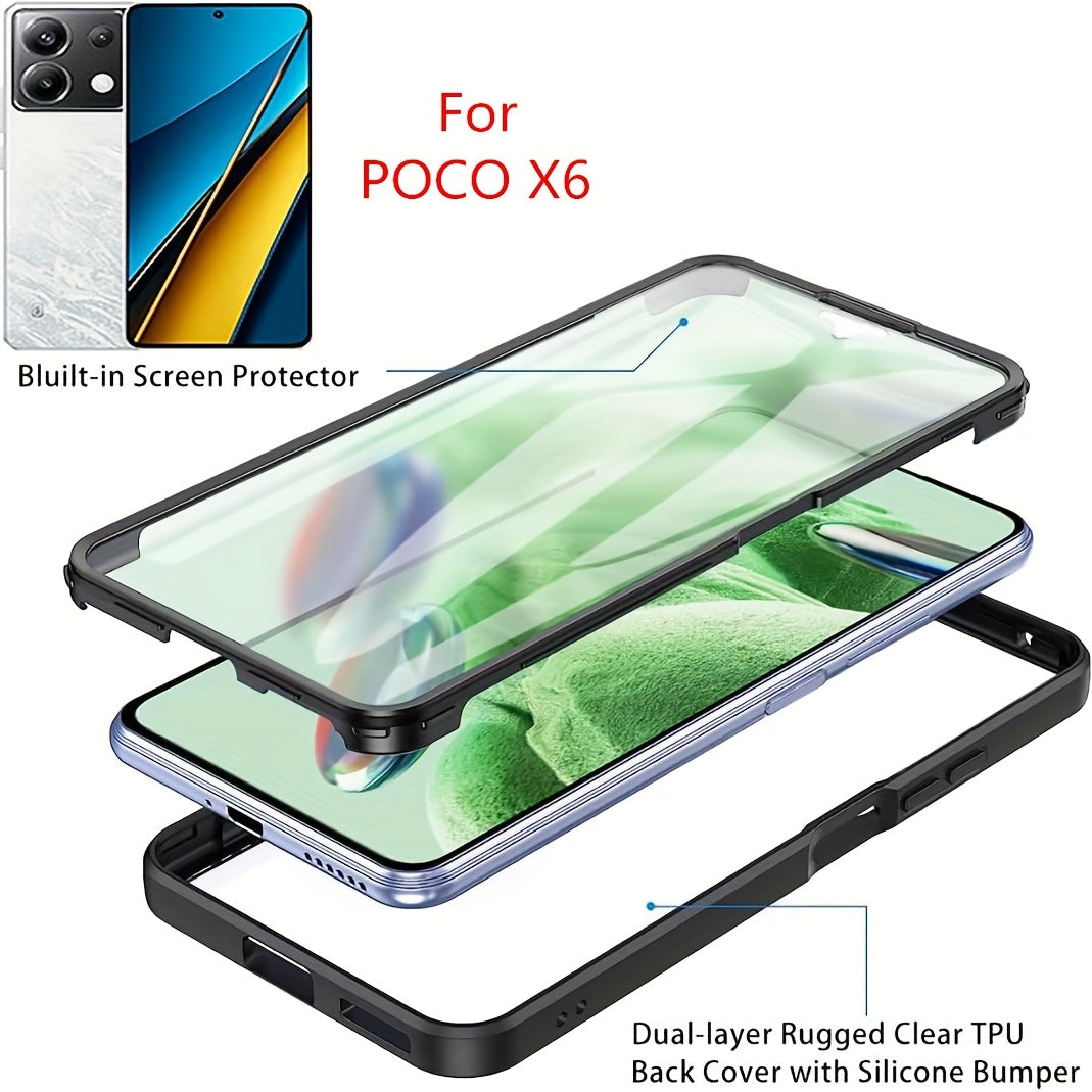 360 Full Body Shockproof Phone Case for Xiaomi POCO Series with Built-in Screen Protector