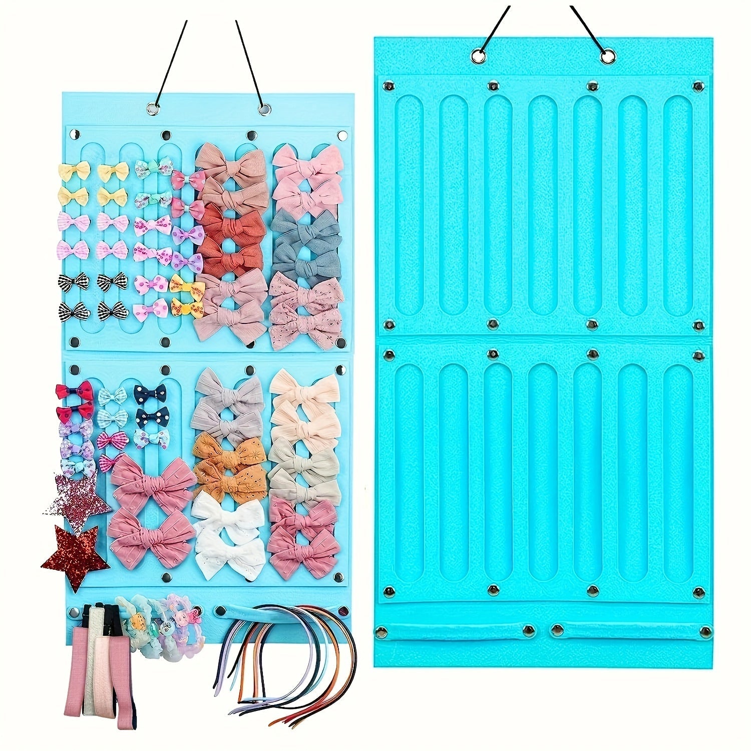 Women's Hair Clips Storage Bag with Bow Design for Organizing Headbands and Hair Accessories