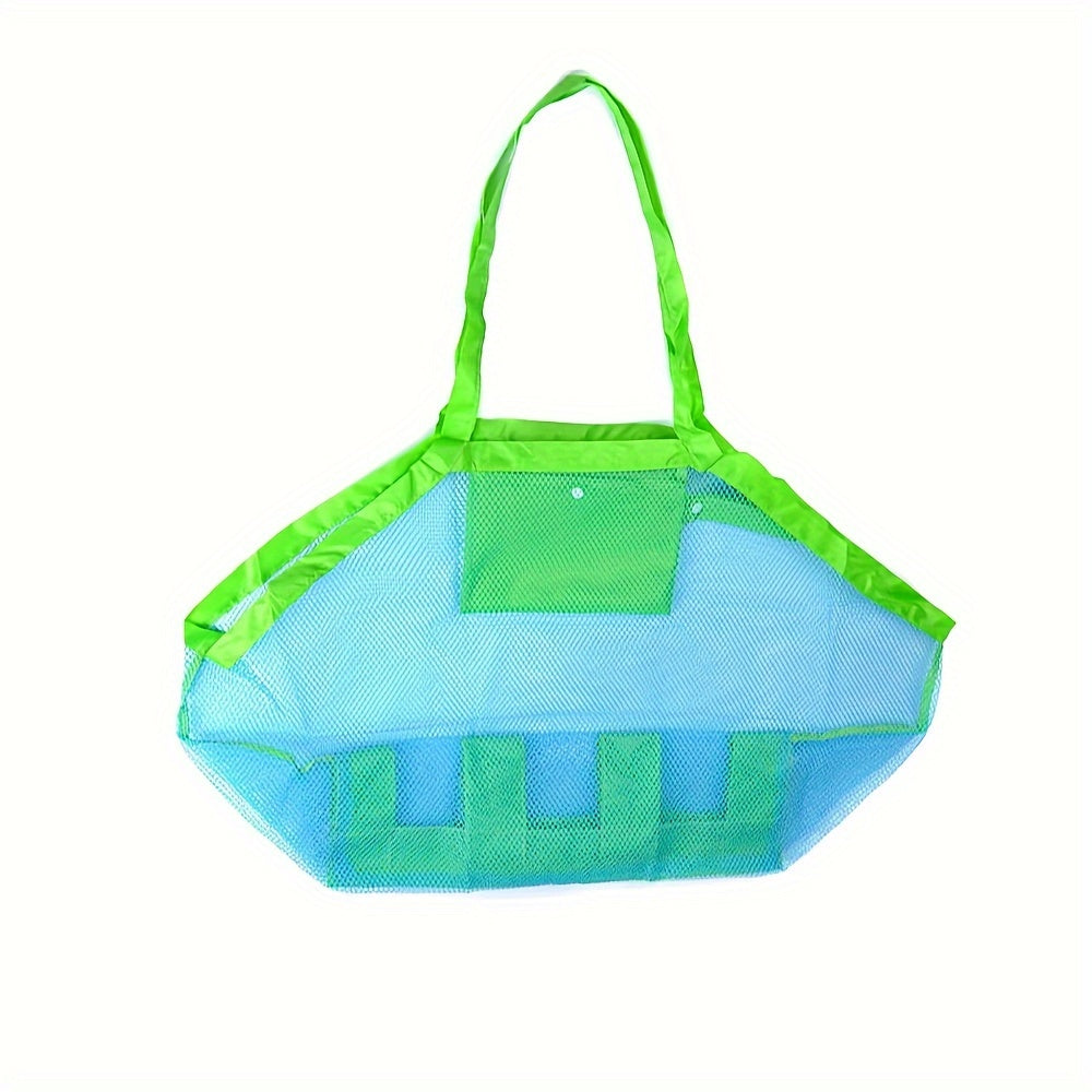 Большая сетчатая пляжная сумка с оксфордской тканью, водоотталкивающая и быстро сохнущая для полотенец, игрушек и продуктов