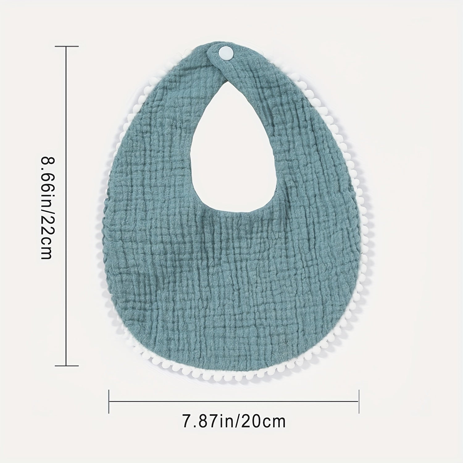 Set of 5 Baby Muslin Bibs with Pom Pom Accents Soft Adjustable Drool Bibs for Infants