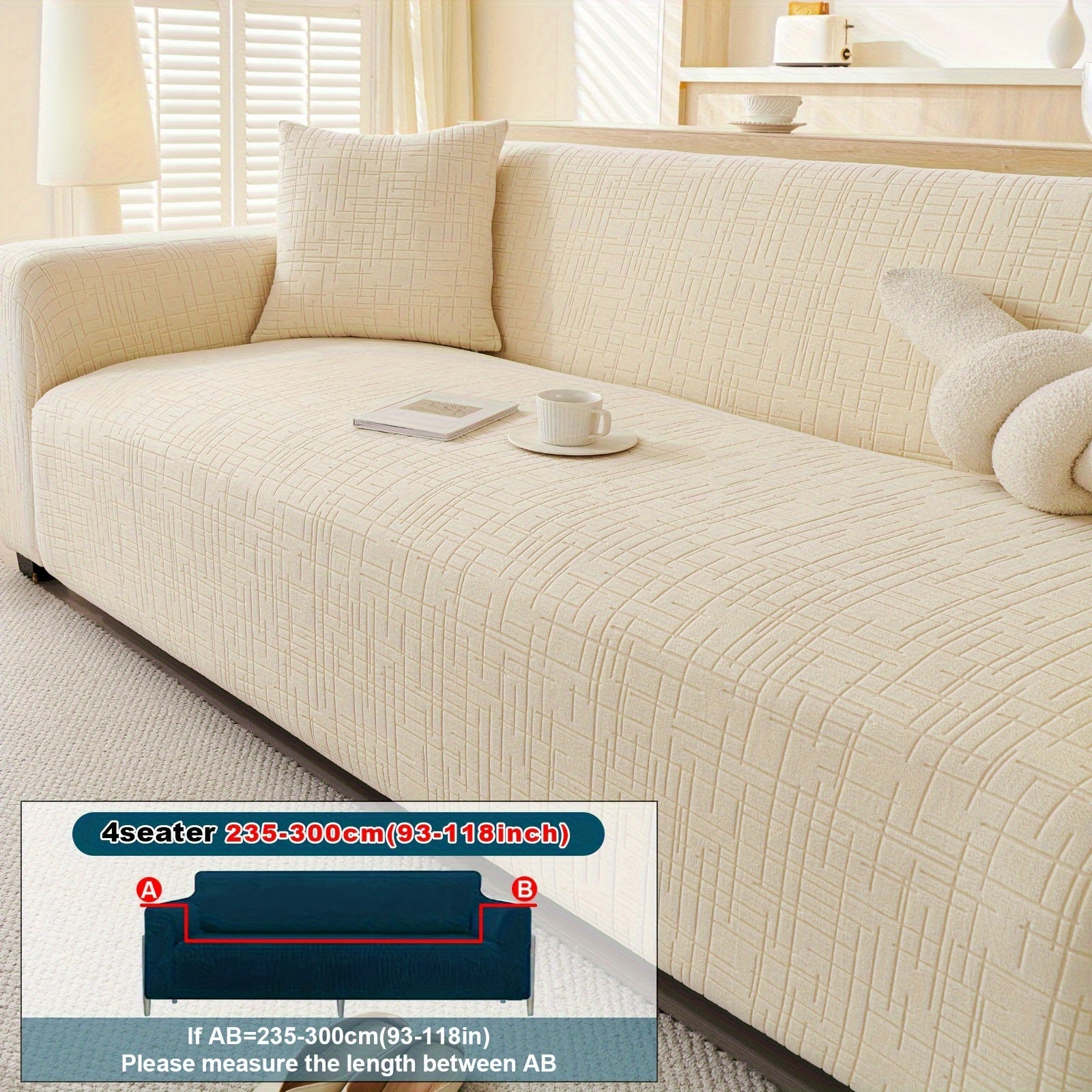 Растягивающийся чехол для дивана из полярного флиса - Современный дизайн, подходит для домашних животных, подходит для всех сезонов. Идеально подходит для декора гостиной, спальни и офиса.