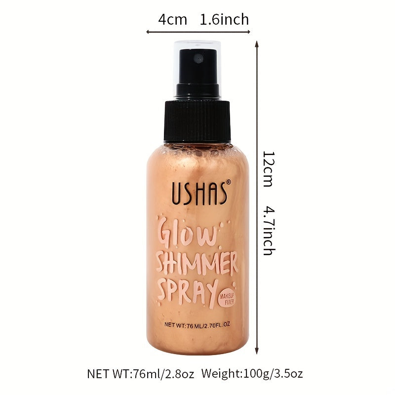 Glow Shimmer Spray Highlighter Liquid Illuminator for Face & Body 2.7 fl oz