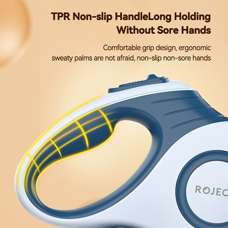 4.88m Automatic Retractable Dog Leash Nylon 16-Foot for Small to Large Dogs Blue White