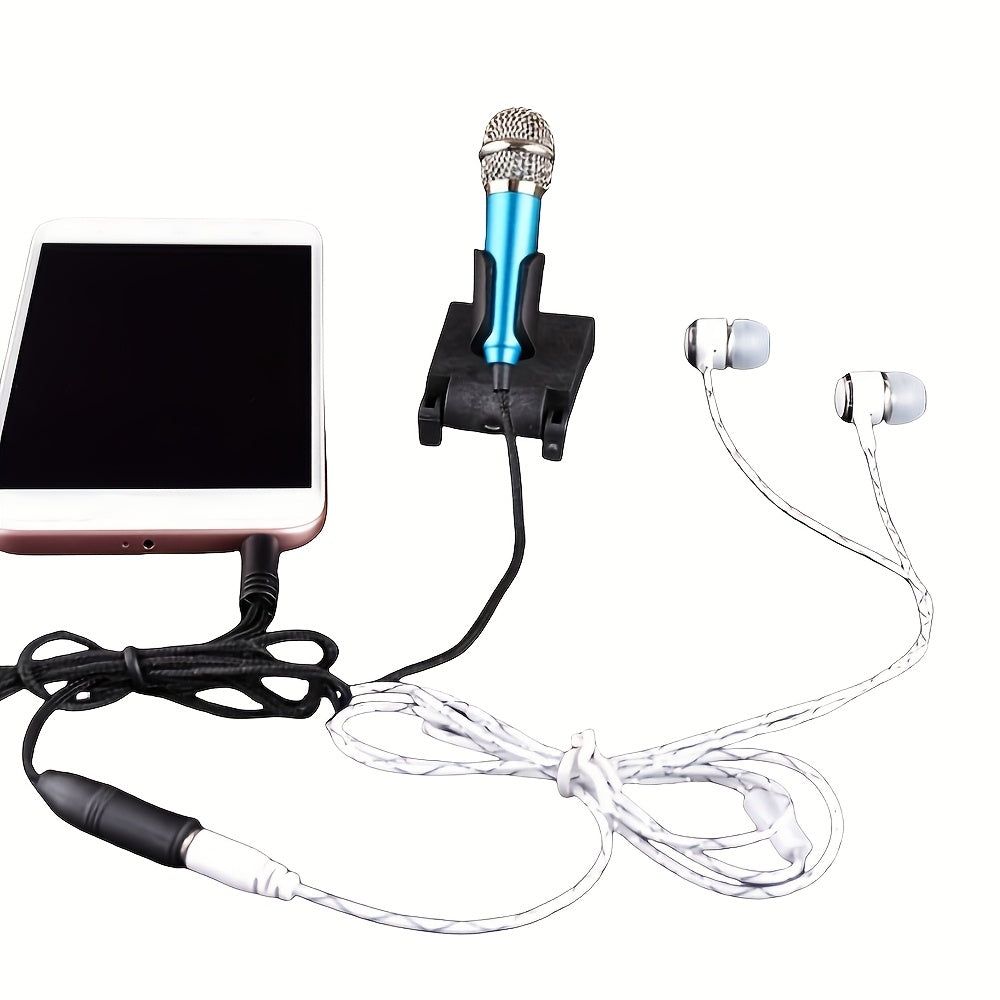 Мини-микрофон с разъемом 3,5 мм для записи голоса, интервью, караоке, игр, видеоконференций, прямых трансляций