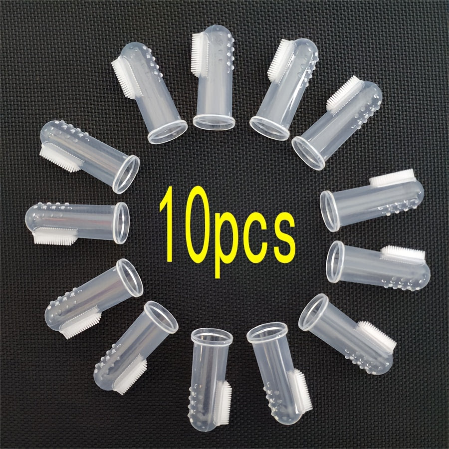 Pet Dental Care Set Soft Silicone Biodegradable Dog and Cat Toothbrushes