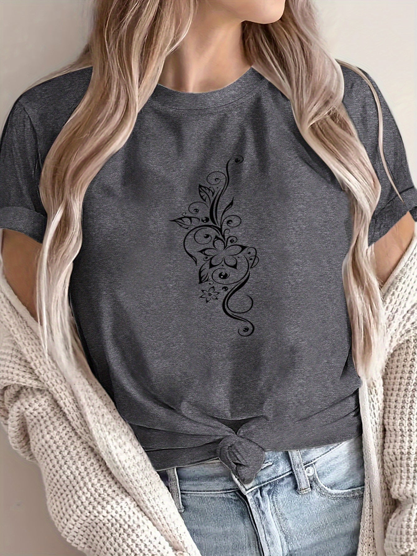 Women's Loose Large Size T-Shirt Spring Summer Casual Short Sleeve Breathable Fabric