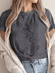 Women's Loose Large Size T-Shirt Spring Summer Casual Short Sleeve Breathable Fabric