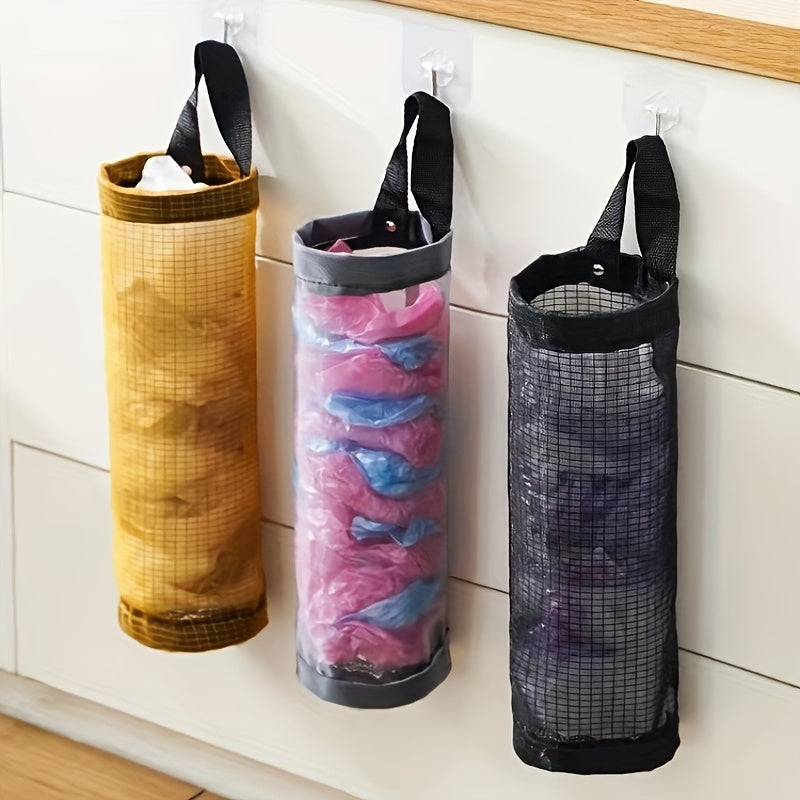 Mesh Plastic Bag Rack Organizer Foldable Breathable Kitchen Storage