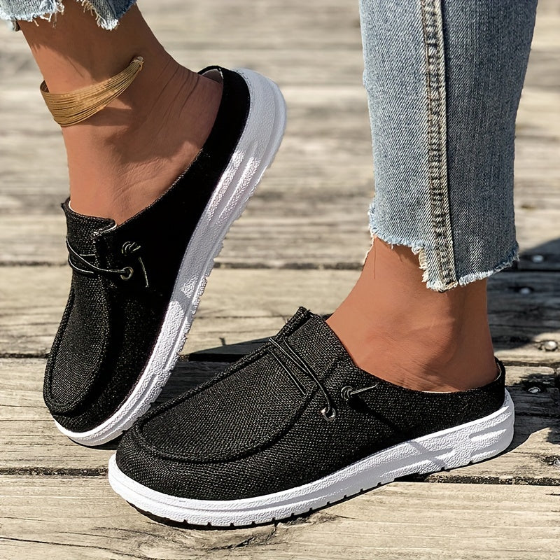 Women's Casual Canvas Mule Sneakers Slip-On Lightweight Outdoor Shoes