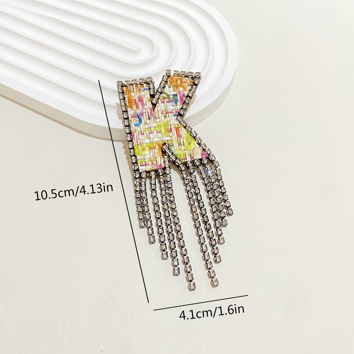 Women's Rhinestone Letter Brooch Irregular Woven Design Jewelry