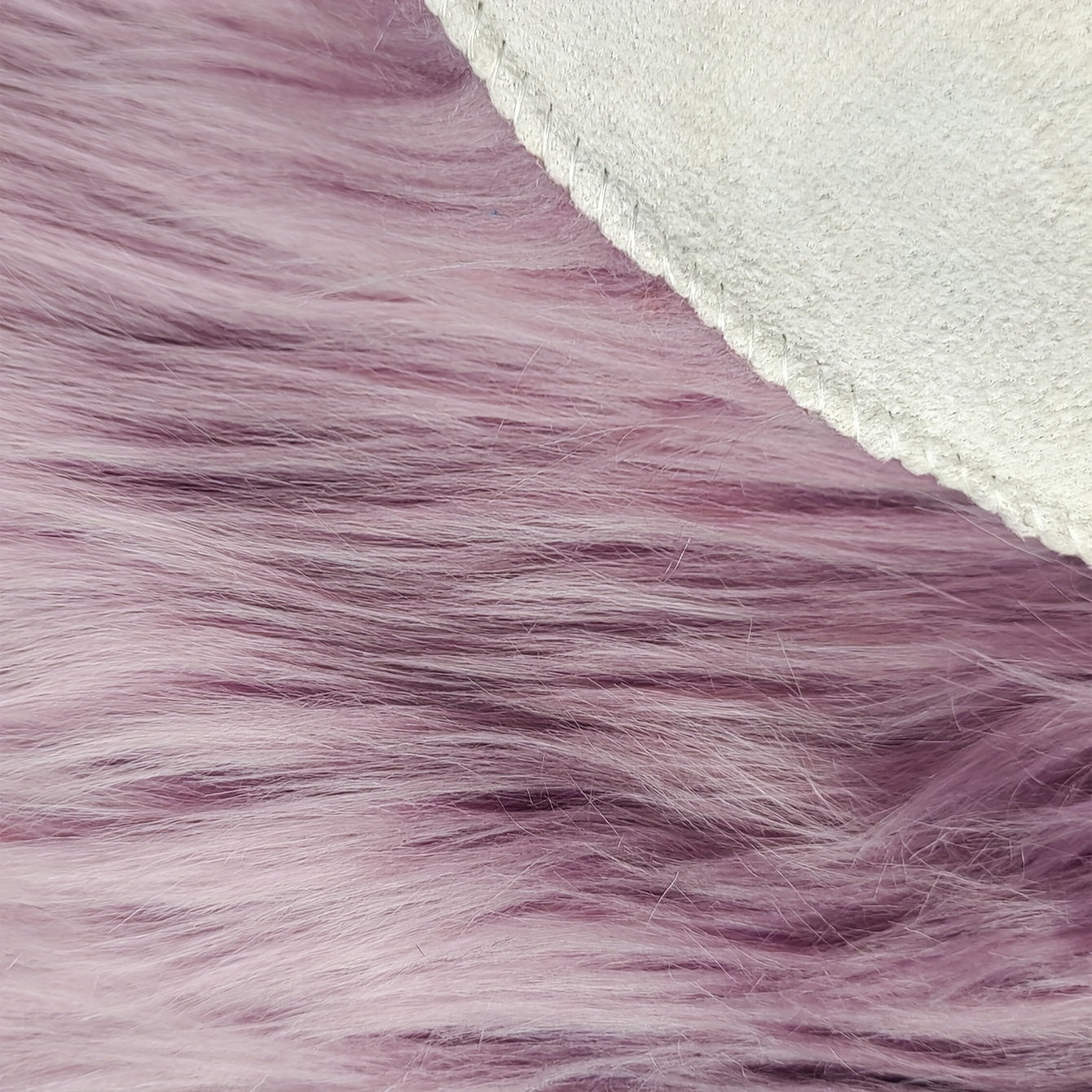 Purple Faux Fur Round Rug Soft Cozy Floor Mat for Living Room Bedroom