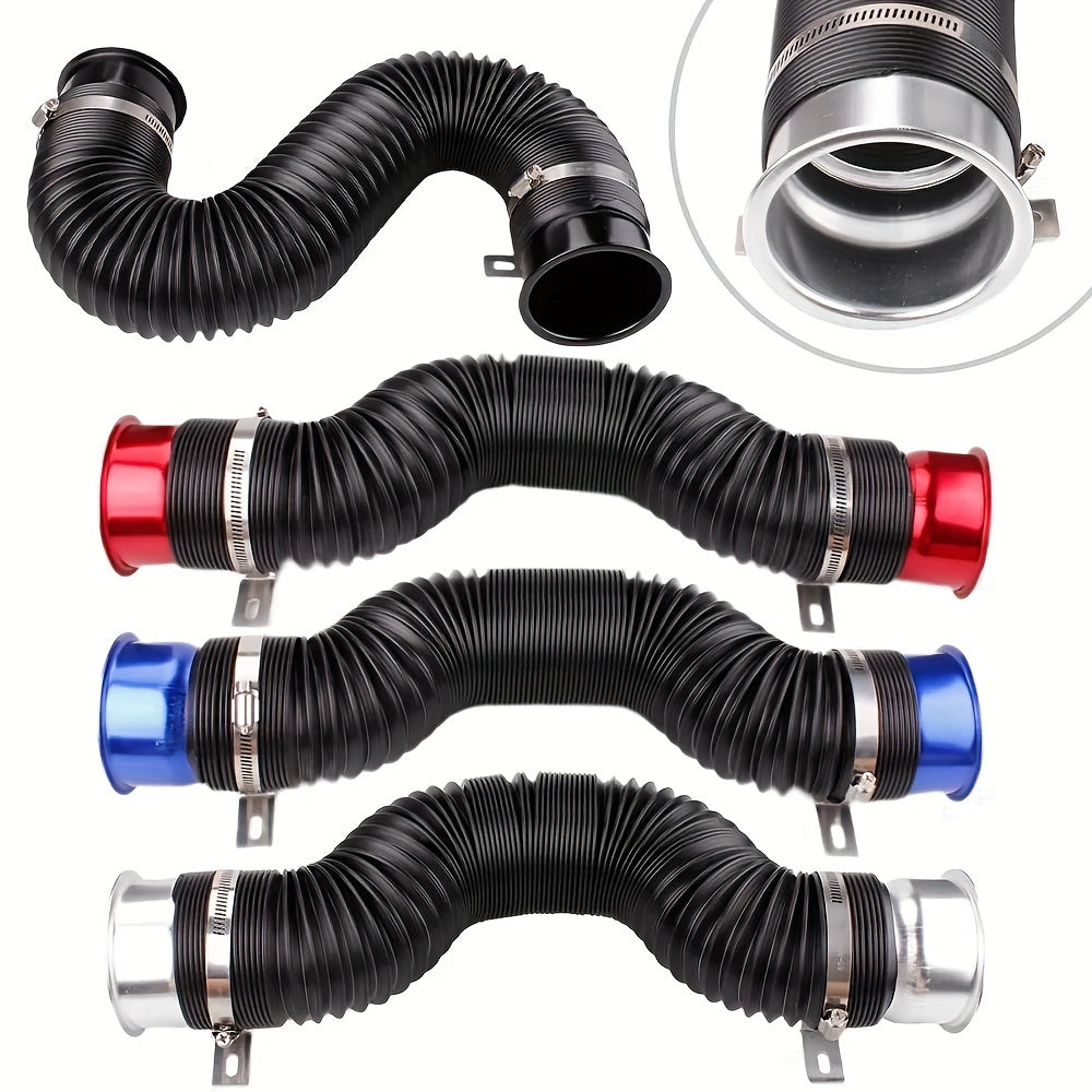 Flexible Aluminum Cold Air Intake Duct 76mm Red Filter Automotive Hose