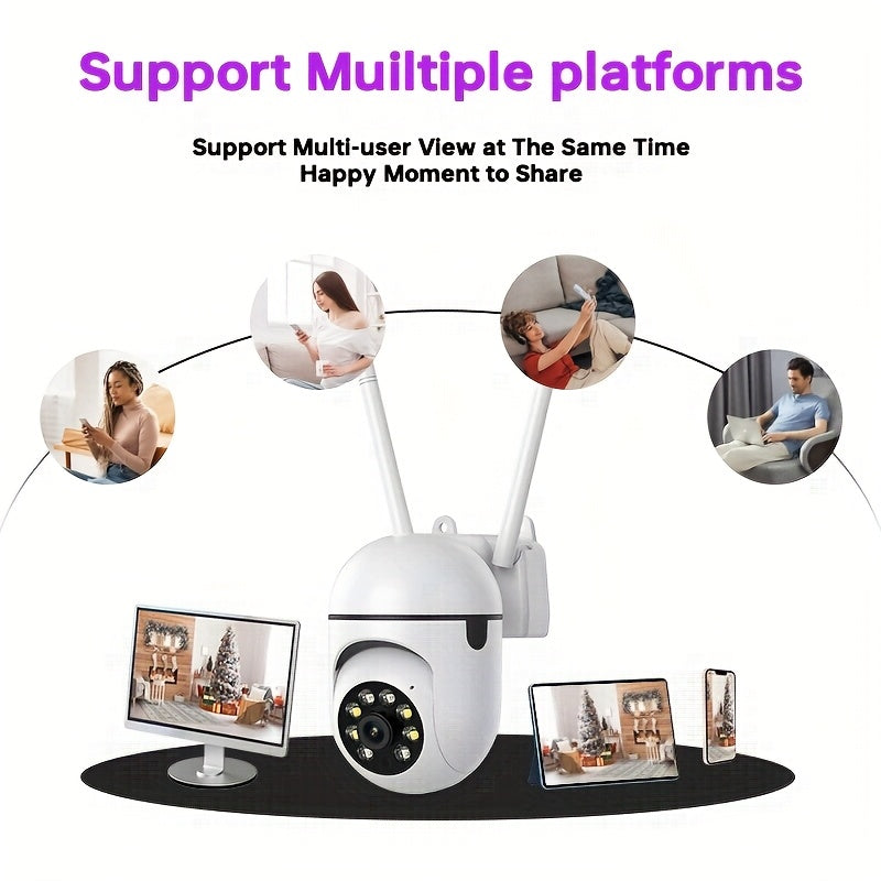 Wireless Security Camera 3MP HD Pan-Tilt Indoor Night Vision Two-Way Audio