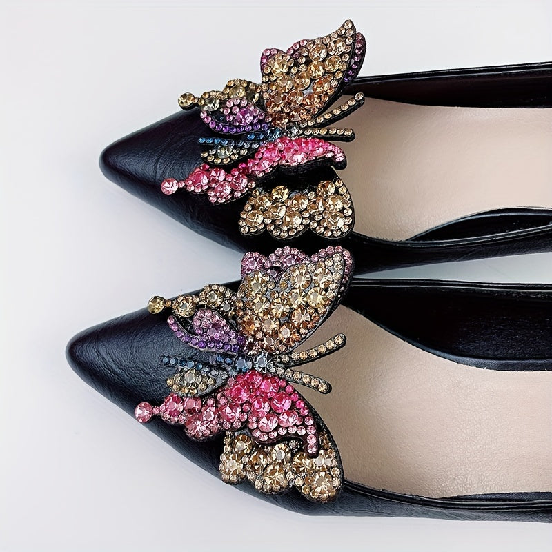 2Pcs Kids Girls Colorful Bow Shoe Clips Detachable Double Layer Accessories