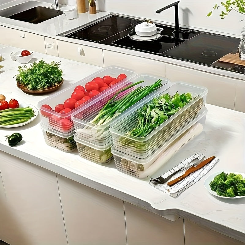 2 piezas de recipientes de plástico para verduras con tapas de cierre seguro