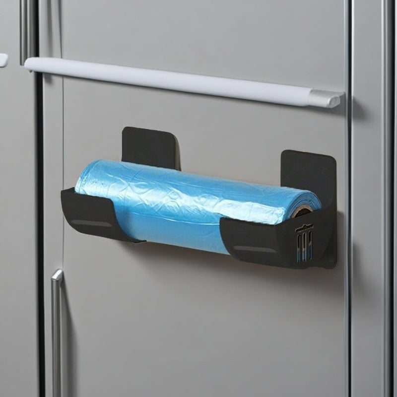 Two Sets Plastic Wall-Mounted Storage Racks for Cling Film and Garbage Bags