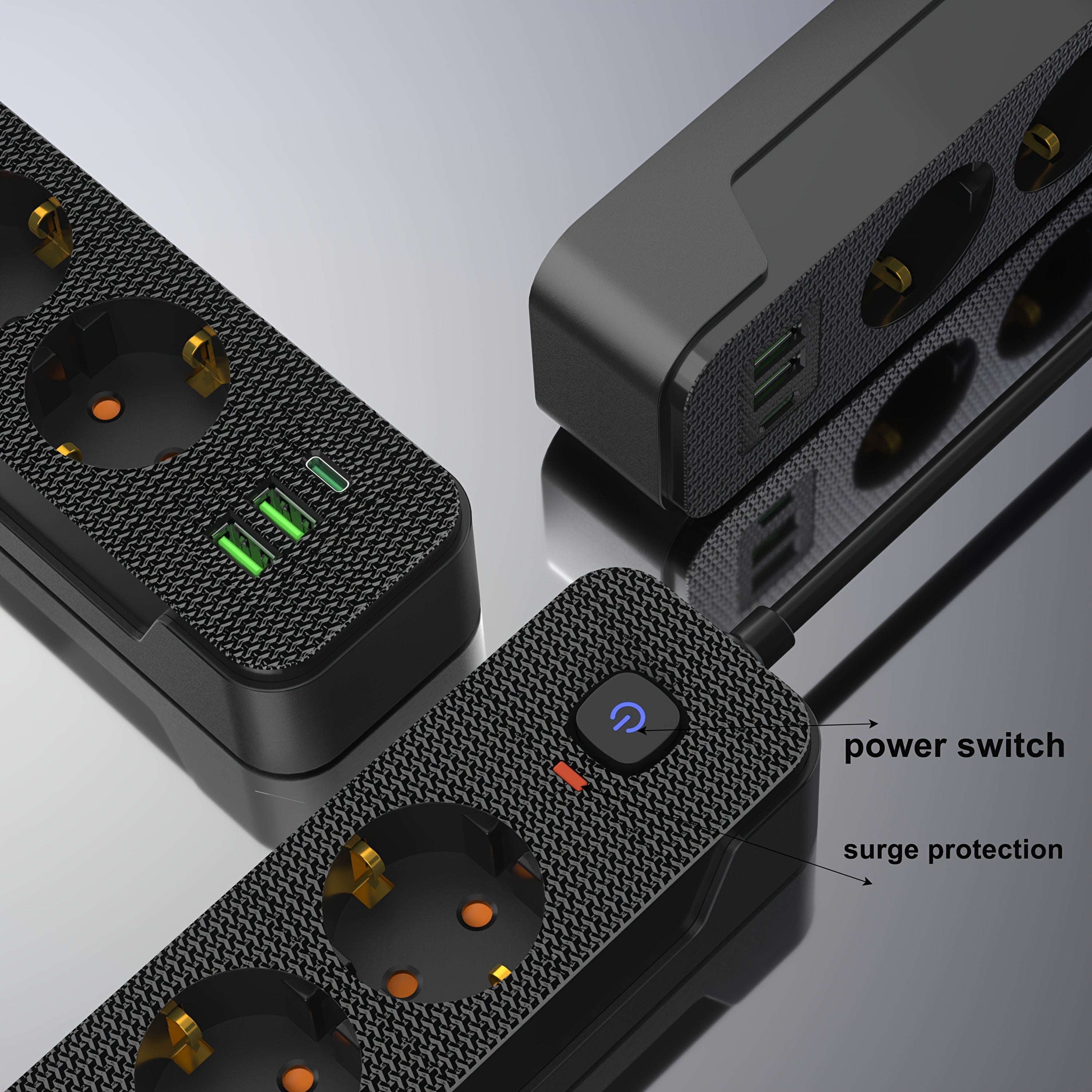 7-connectorli USB zaryadlash stantsiyasi quvvati taxtasi smartfonlar va qurilmalar uchun avtomatik sezish texnologiyasi bilan