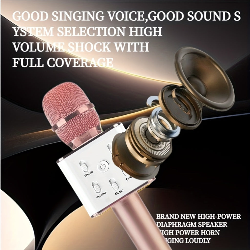 Micrófono de karaoke inalámbrico con batería recargable USB-C de 1200mAh portátil para fiestas