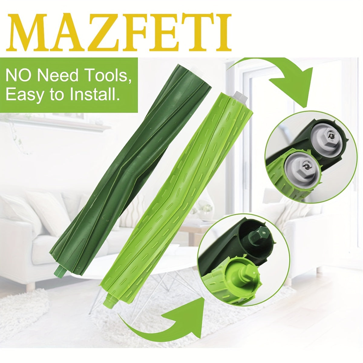 Replacement Rubber Roller Brushes for iRobot E I J Series Vacuum Cleaners