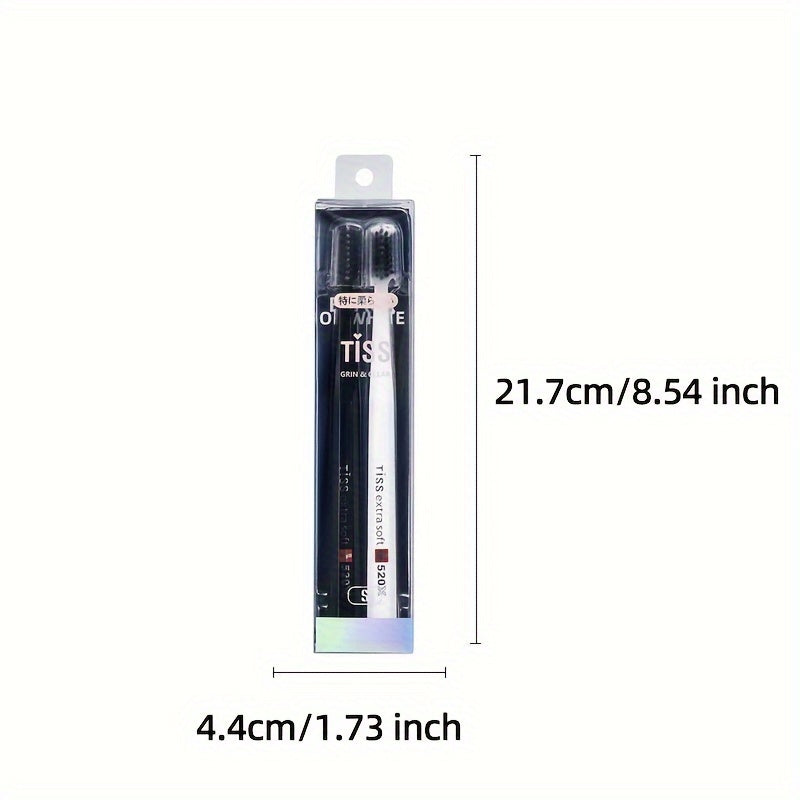 2 ta paket yumshoq tish cho'tkasi, kattalar uchun, yumshoq cho'tka sochlari, chuqur tozalash og'iz parvarishi